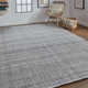Rectangle Fleurette Handmade Flatweave Polyester Area Rug in Gray/Ivory