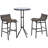 3 Piece Bar Height Outdoor Bistro Set For 2, Round Patio Pub Table 2 Bar Chairs With Comfortable Design & Strong Build, Tan