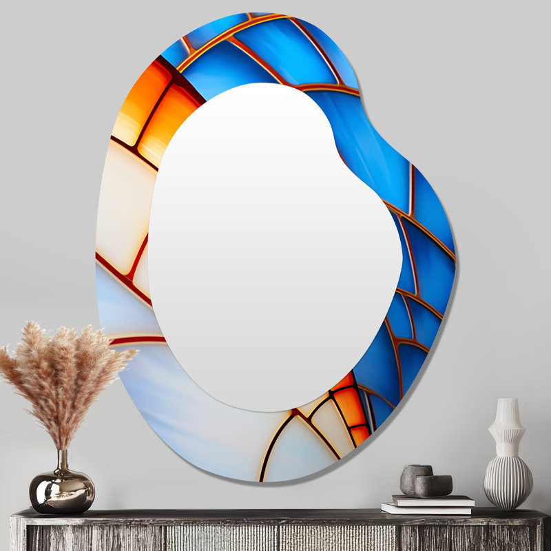 Textures Butterfly Wings - miroir décoratif abstrait de forme unique, miroir mural moderne de forme libre, impression d'art en métal
