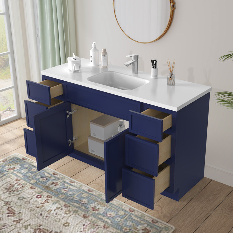 Base de meuble-lavabo simple 60 po seulement, Bleu