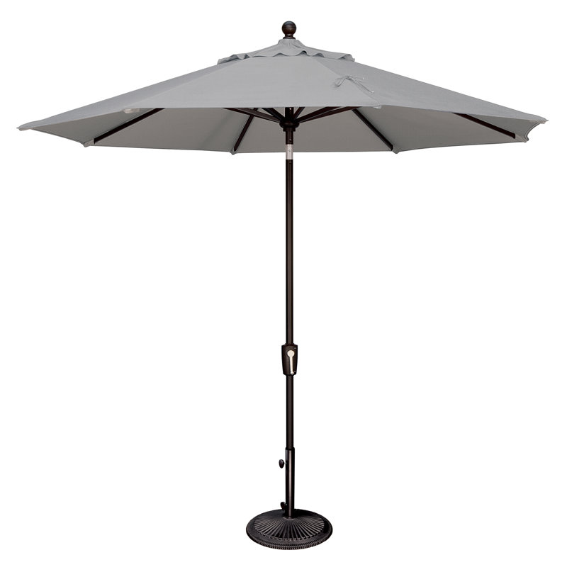 Parasol de marché Laonceston, Tweed gris, Noir