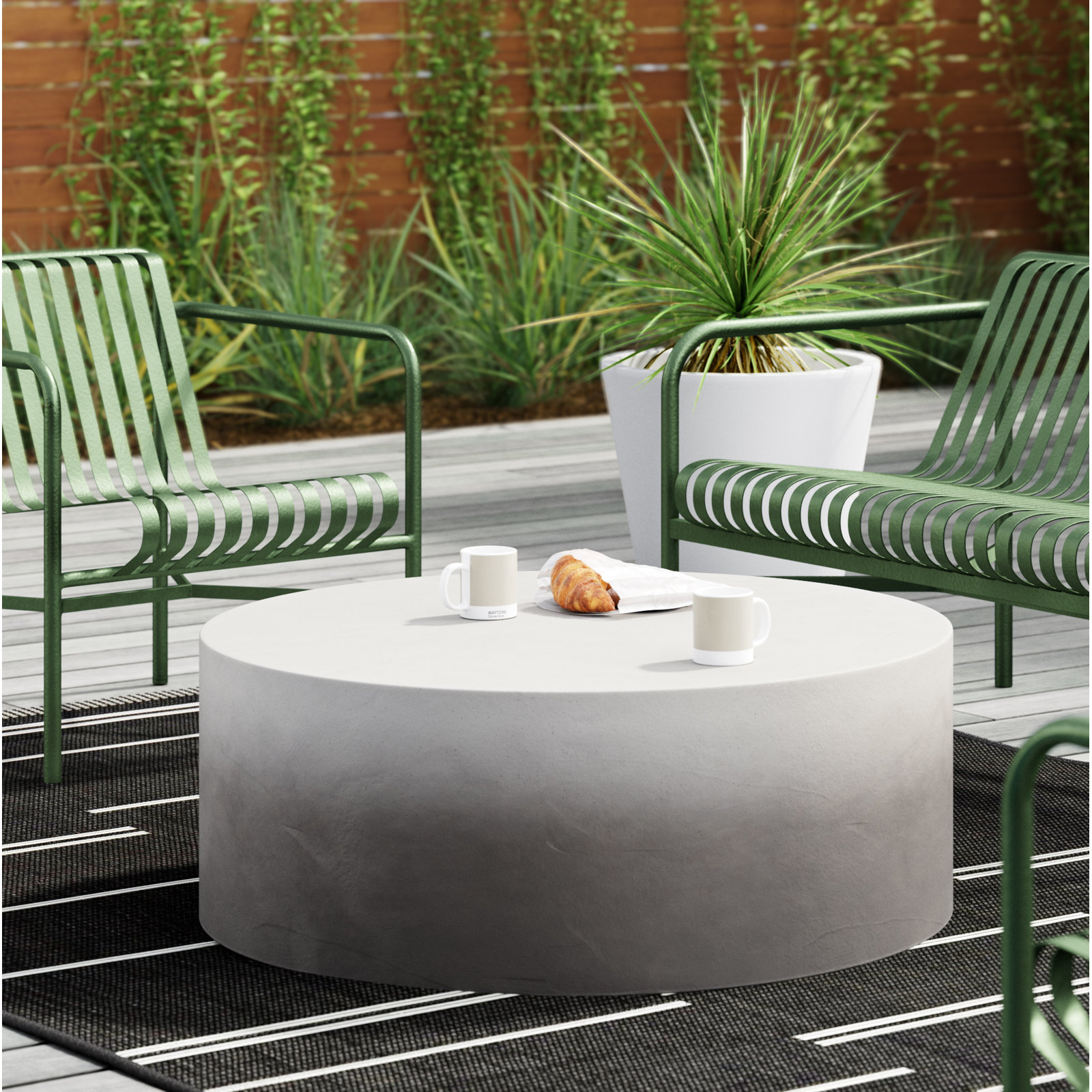 Karelia 42'' Stone Outdoor Coffee Table, Slate Gray Ombre