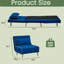 Modern, Blue, Foldable Sleeper Chair, 3 Adjustable, 10 Bed Transformation, Space, Renters' Use Blue With Velvet Upholstery, Converts In 10 Secs, Space For Dorms And Students