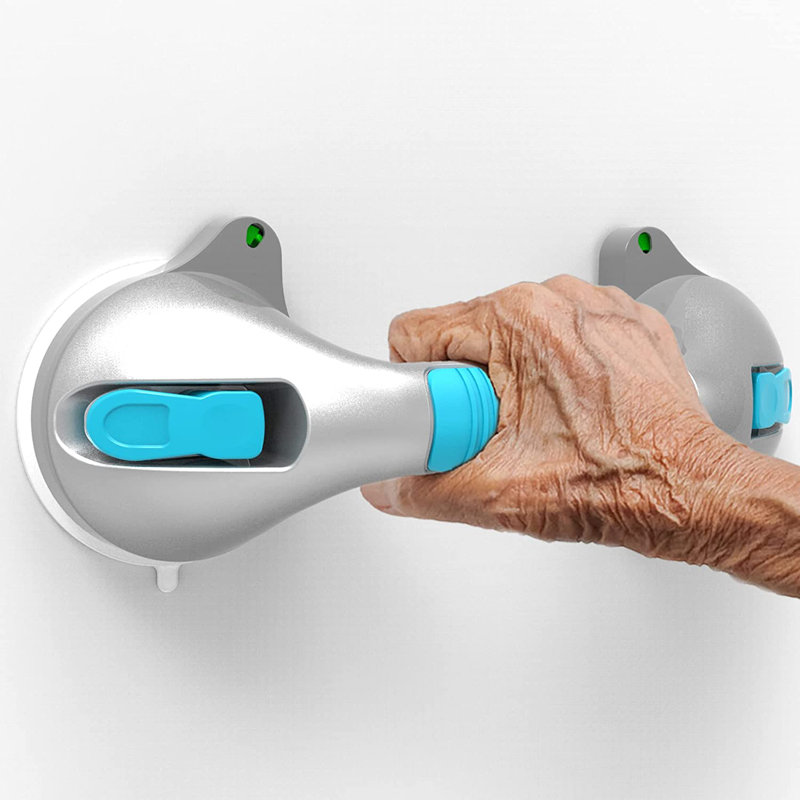 Barre d'appui de douche à succion, Bleu, L 12 po
