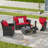 4 Pieces Outdoor Patio Furniture Sets-1837435243