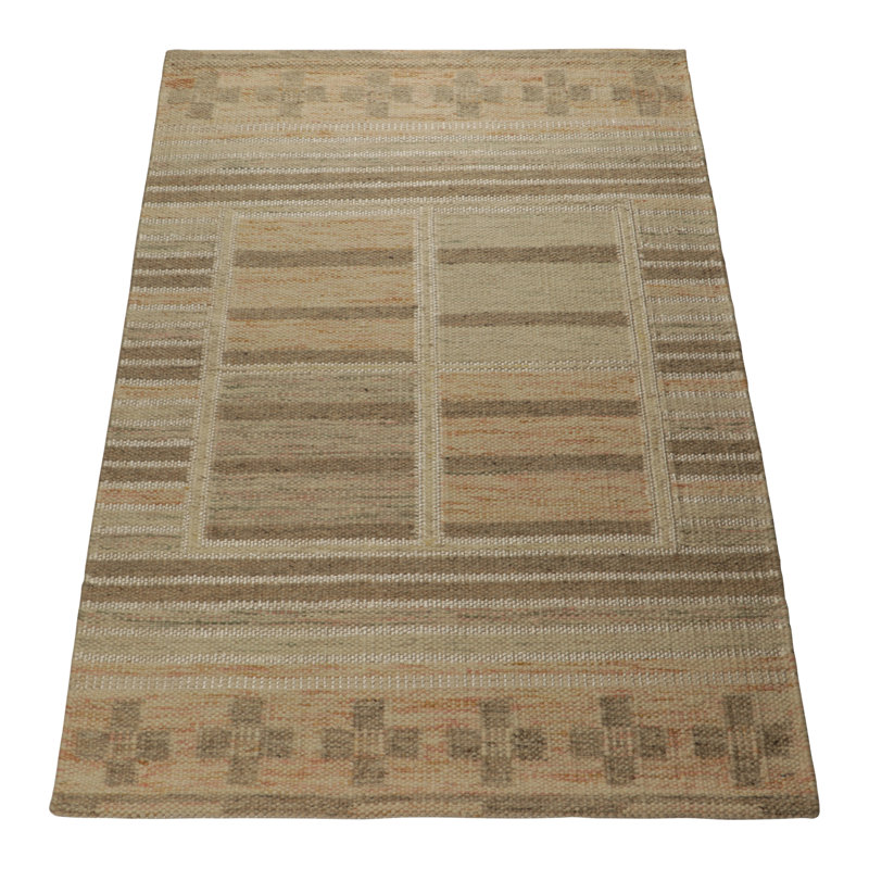 Rug & Kilim’S Scandinavian Style Rug In Beige, With Colorful Geometric Patterns