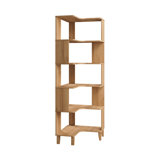 Yalin 6-Tier Modern Mid Century Corner Bookcase, 71.5" Extra Tall Corner Shelf With Storage