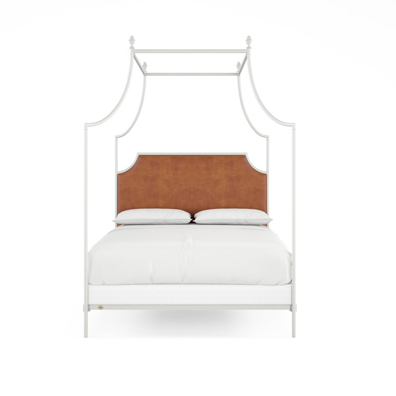 337 Flying Arch Canopy Bed | Complete Canopy, California King, Gloss White/Copper