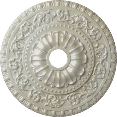 Médaillon de plafond Endurathane Vaduz, diamètre extérieur de 23 1/2 po x P 3 1/2 po x P 2 1/8 po (convient aux auvents jusqu'à 3 1/2 po), fini bleu flash peint à la main