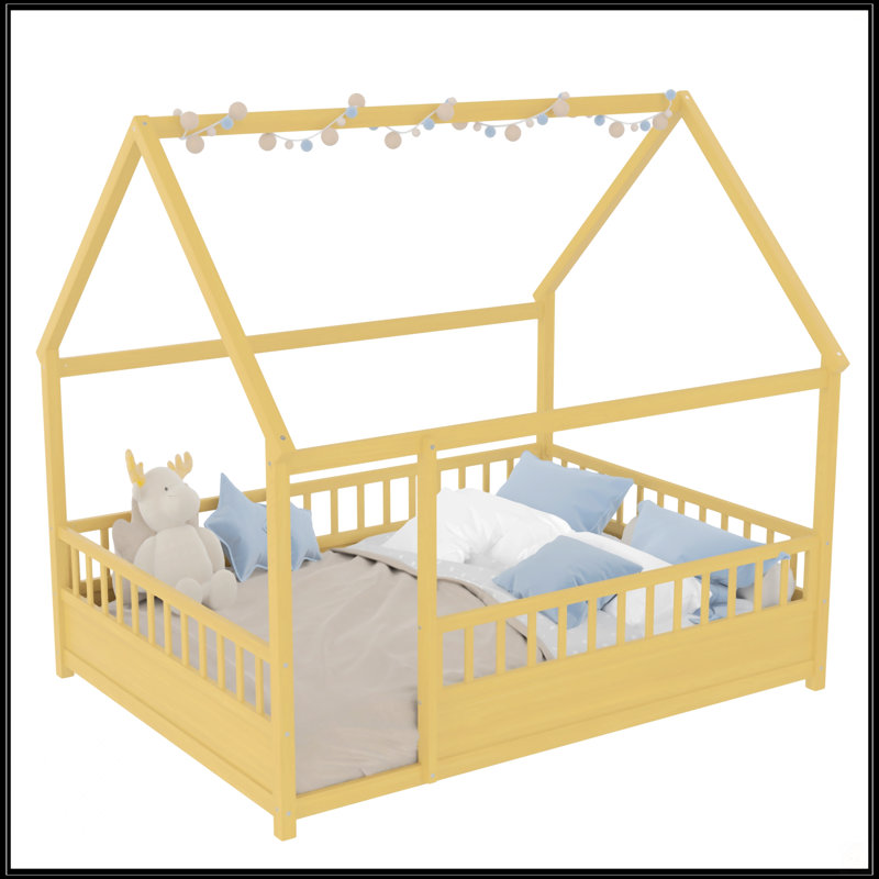 Lit simple en bois, Lit double