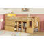Lit mezzanine simple avec DEL et amp; Escaliers, bois massif, aucun sommier nécessaire