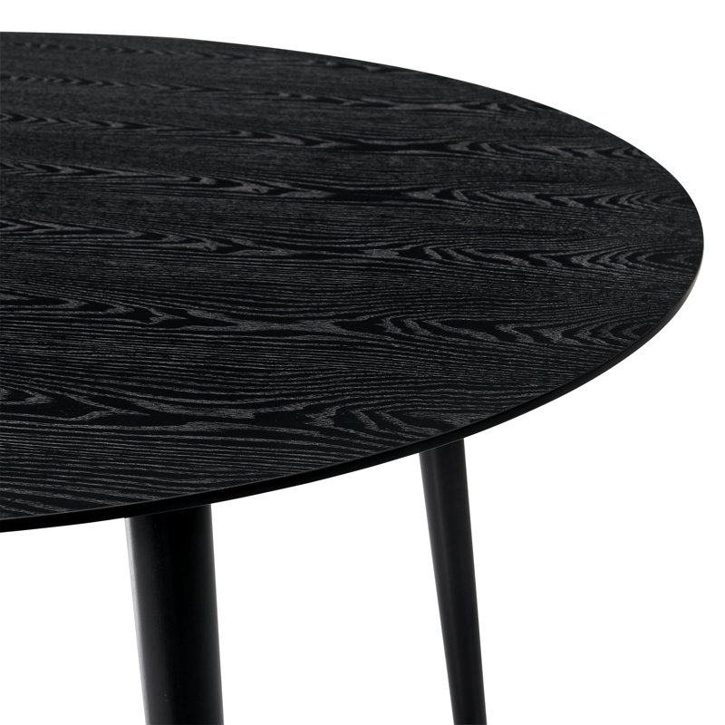 Ensemble de salle à manger 5 pièces Anthonella, H 30 po x L 42 po x l 42 po, Gris anthracite / noir, Noir