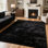 Tapis noir doux à poils longs