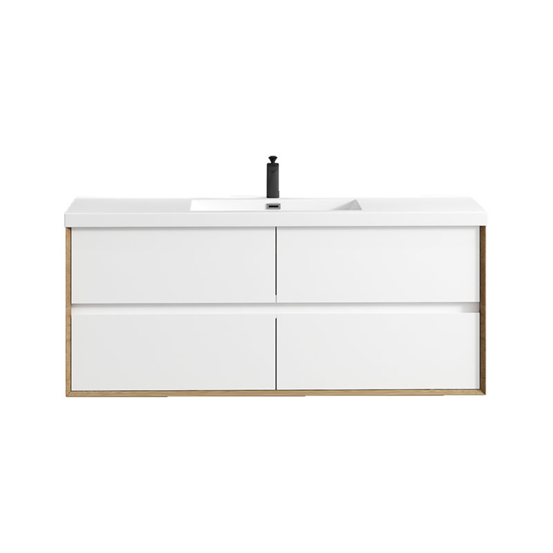 Meuble-lavabo simple l 59,25 po Seavy, Blanc brillant