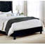 Élégant lit de style oriental noir entièrement recouvert de tissu capitonné pour chambre à coucher 1 pièce-1453657722-1453657720