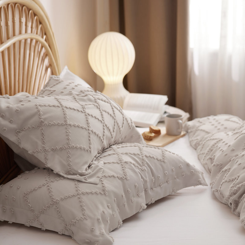 Ensemble de housse de couette Literie Boho - Ensemble de literie à broder, Housse de couette simple + 1 taie décorative stan
