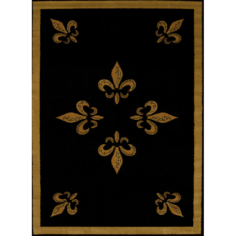 Tapis noir Papillion, 7 pi 10 po x 10 pi 6 po