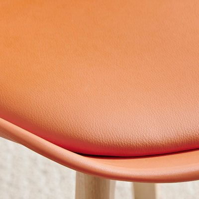Stolm Bright Moulded Plastic Dining Chair with Wooden Legs and Foam Cushion Seat