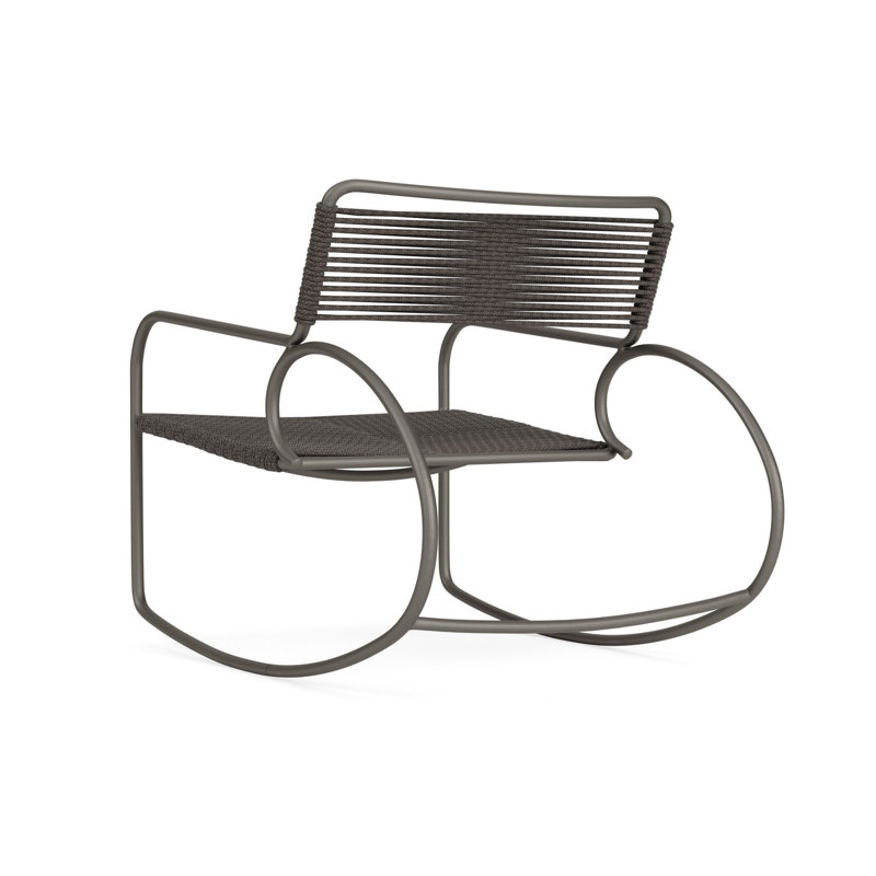 Walter Lamb Outdoor Rocker Chair, Mica/Brown