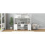 Lit mezzanine avec bureau en U, tiroirs et tablettes de rangement-1182534884-1182534885
