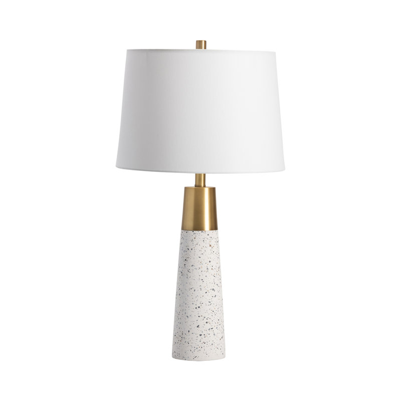 29.25" Metal Table Lamp With White Shade
