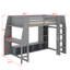 Lit mezzanine en bois avec bureau, étagères à rangement multiples, DEL et portemanteau suspendu-1360902736