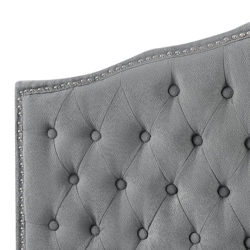 Tête de lit tapissier 64 po, gris