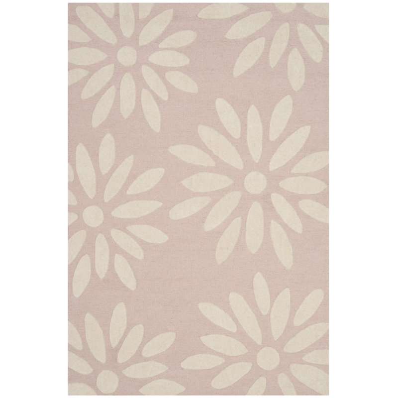 Floral Wool Hand Tufted Area Rug, Rectangle 122 x 183 cm