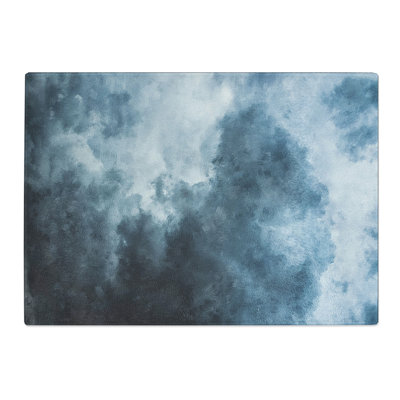 Tempered Glass Clouds Painting Chopping Board