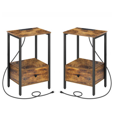 Ensemble de tables de bout Frame avec rangement et prises intégrées