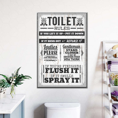 Proper Bathroom Rules sur impression sur toile
