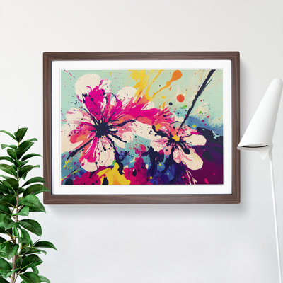Unique Flower Splash Abstract - Framed Print