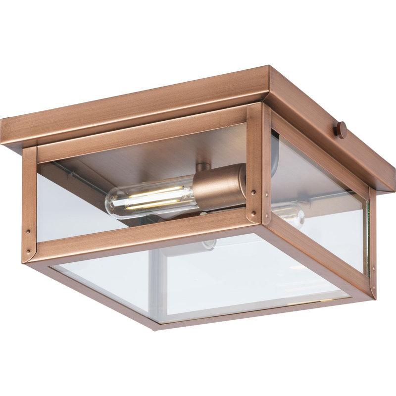 Plafonnier encastré extérieur l 12,37 po brun à 2 ampoules