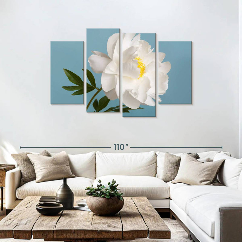 Harnek White Peony Flower