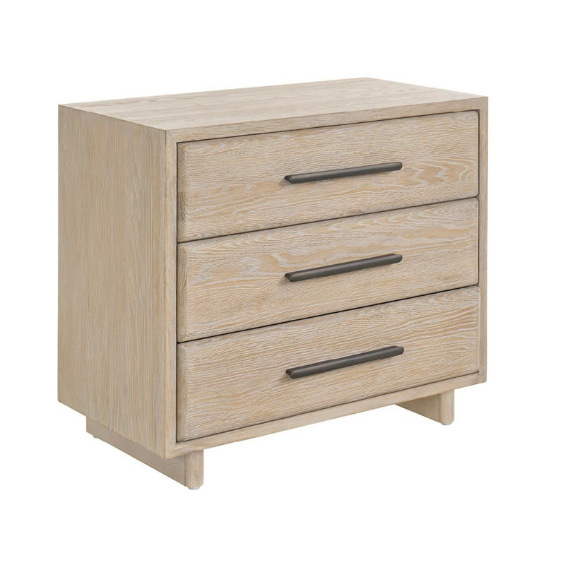 Modern 3 - Drawer Nightstand, Gray