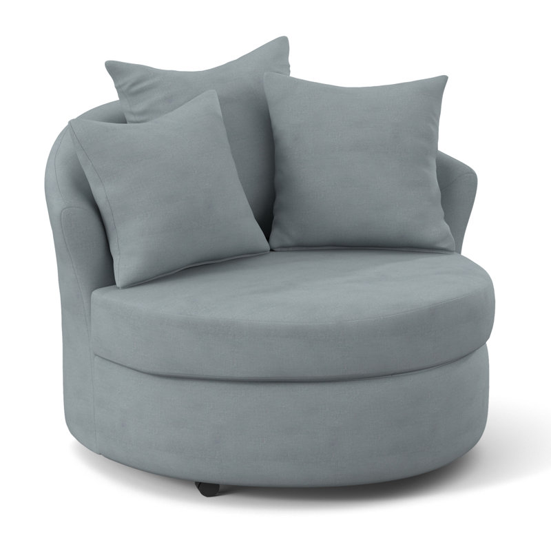 Alsup Upholstered Barrel Chair, Jitterbug Skymist