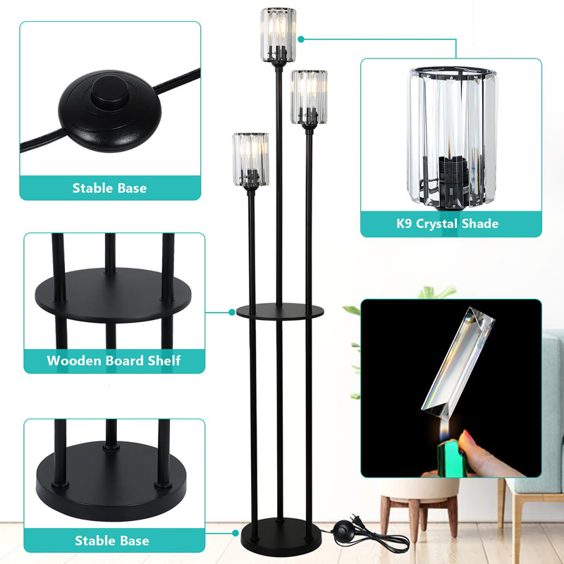 Lampe sur pied moderne, Noir