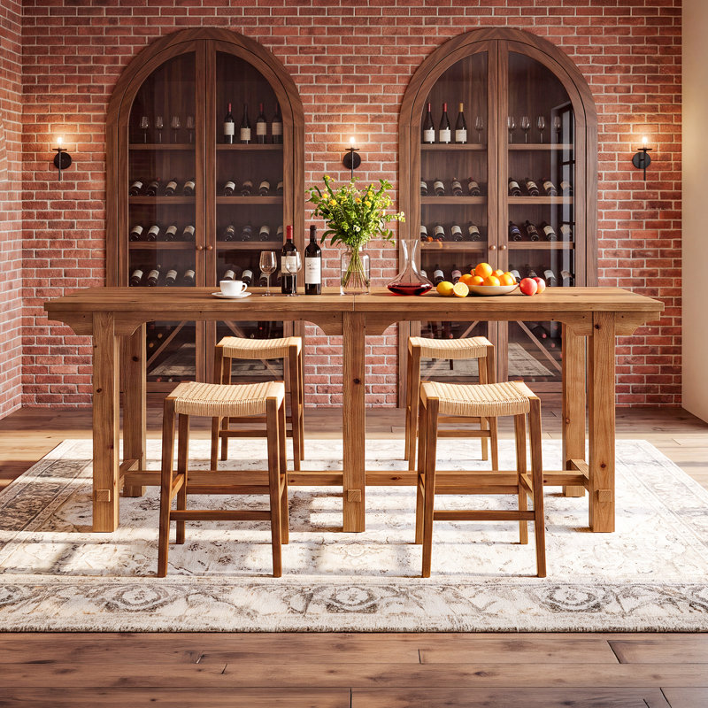 78.74" Extra Long Solid Wood Bar Table
