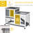 Solid Wood Pet Cage With Wheels And Removable , Grey Small Animal Habitat Bottom Layer,