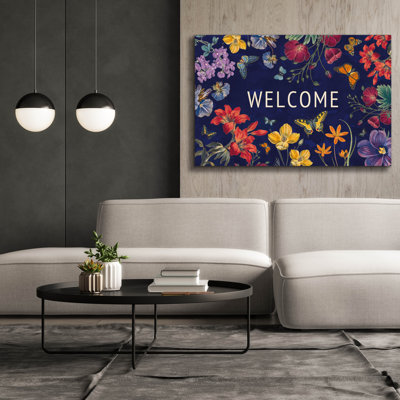 'Butterfly Garden 5 Dark' by Wild Apple Portfolio Canvas Wall Art, 60" x 40"