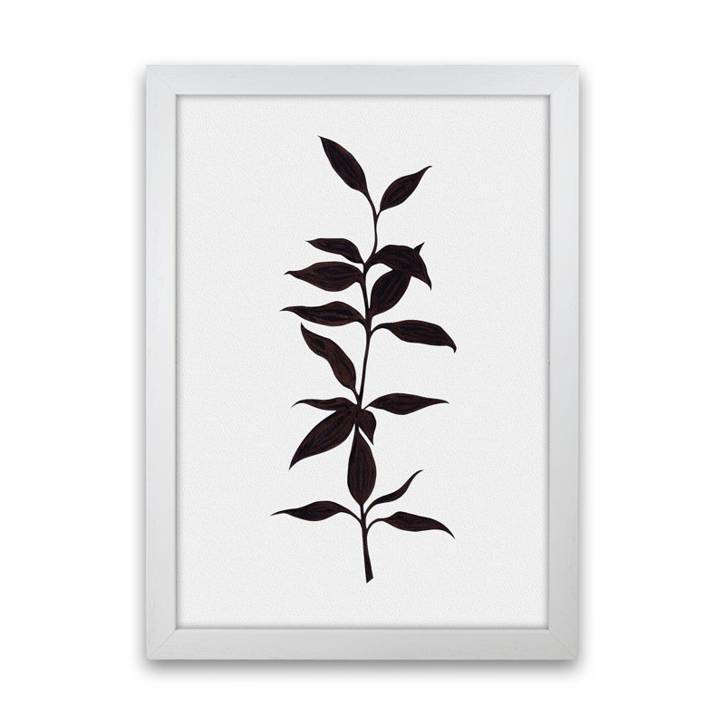 Inked Bamboo - Print, 88cm H x 64cm W x 3cm D, White Framed