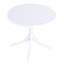 Table ronde 36 po en polypropylène blanc pour la cuisine, le jardin et le camping