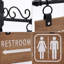 Enseigne de toilette double face 12 po avec flèche droite