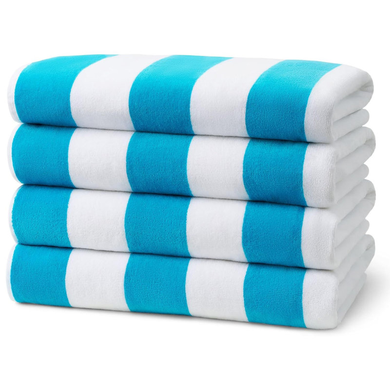 Serviettes de plage Winnetka, Bleu clair/blanc