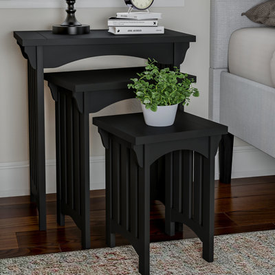 Halloran Nesting Tables- 3 Piece Traditional with Mission Style Legs for Living Room Coffee Tables or Nightstands-Home Accent Furniture