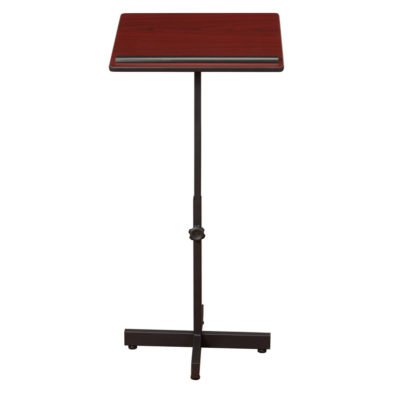 Aluminum Speaker Stand with Adjustable Height, Mahogany