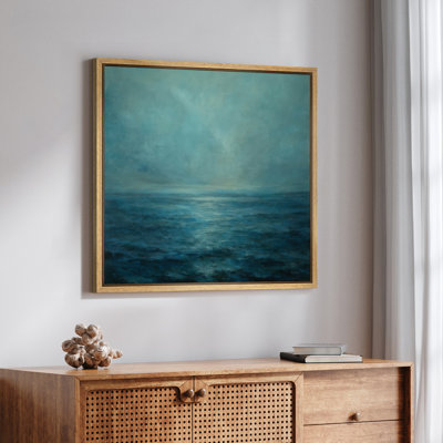 Art mural encadré, impression sur toile bleue pour chambre à coucher