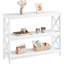 Console avec 3 tablettes de rangement - Design d'entrée étroit, blanc