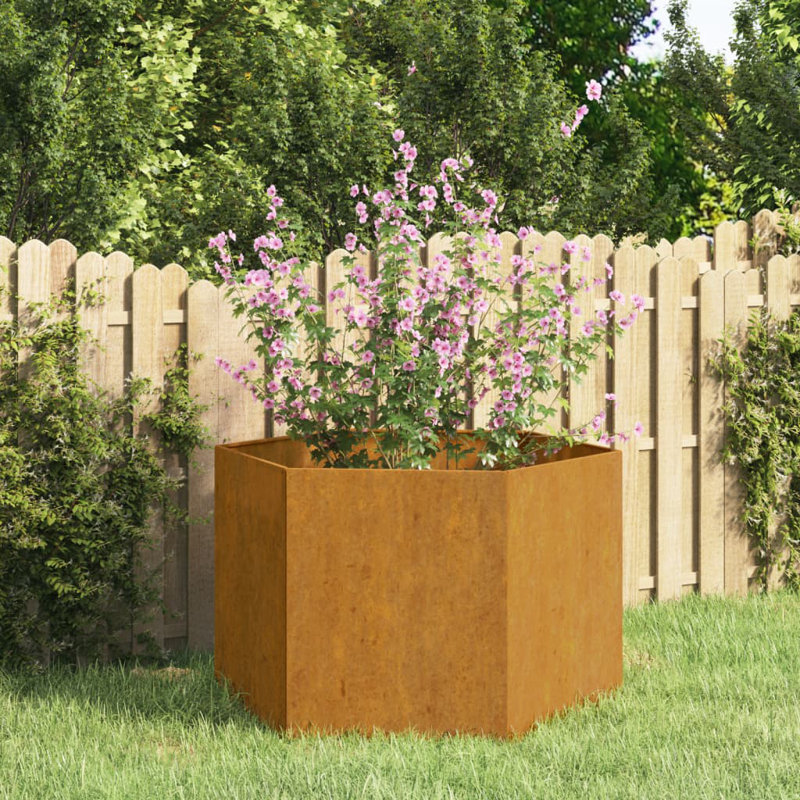 Planter Rusty Corten Steel, 45m H x 60cm W x 60cm D