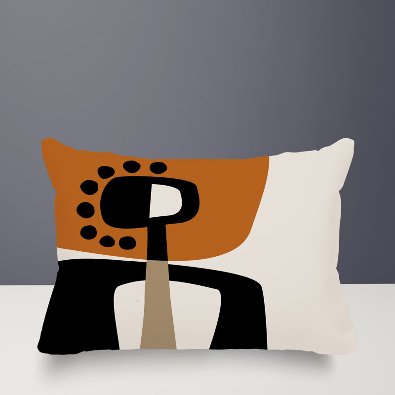 Coussin lombaire réversible intérieur / extérieur Sofi Minimalist, H 14 po x l 20 po, Orange brûlé